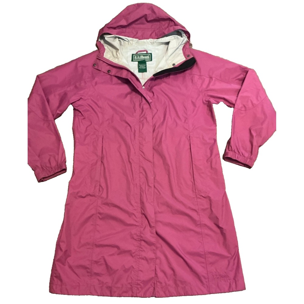 L.L. Bean Light Rain Hooded Jacket Women's Size M Reg Pink Waterproof GFY3